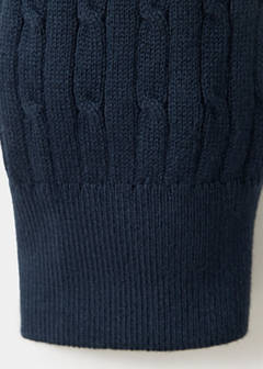 Knitted braided cardigan — Navy 9