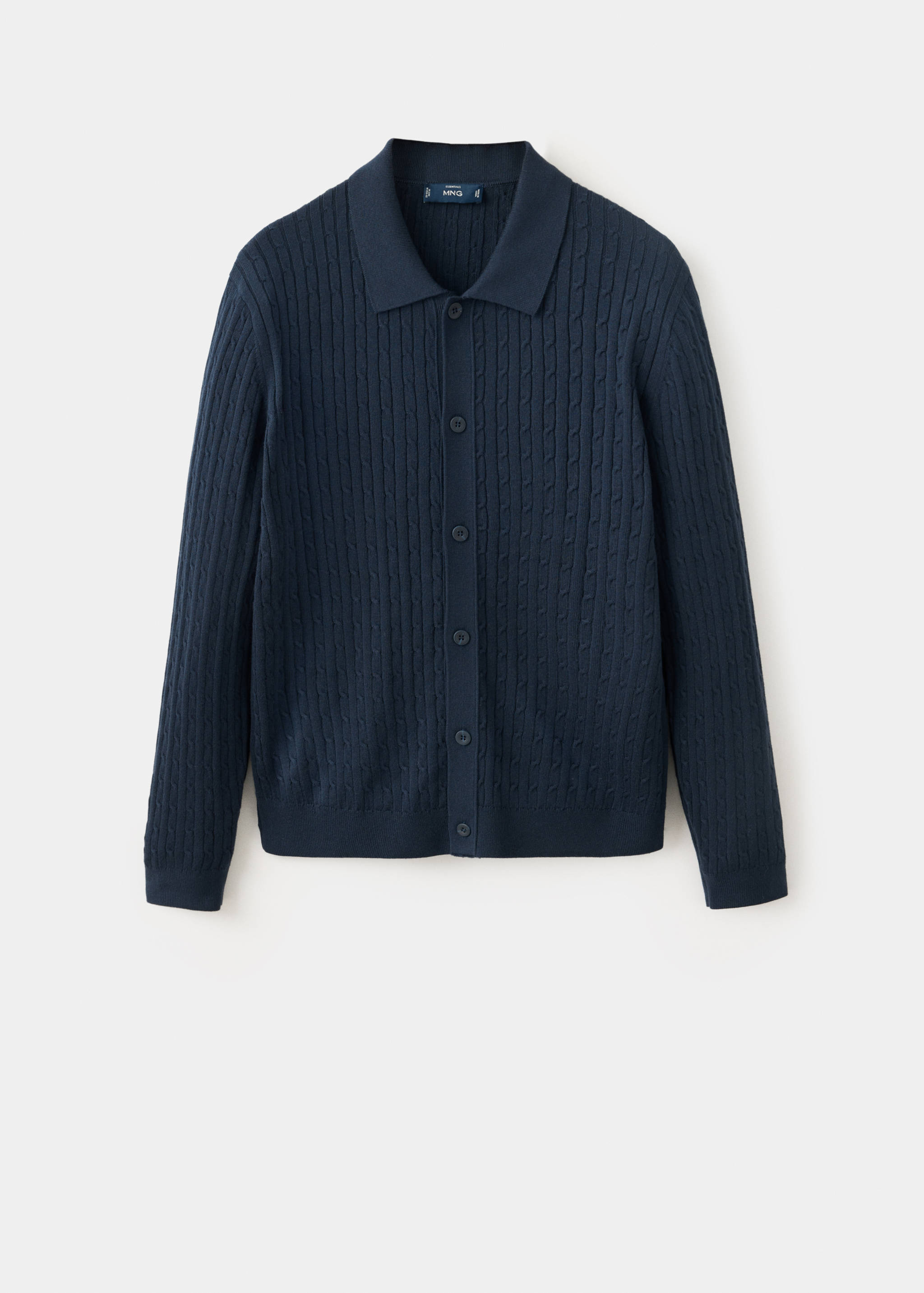 Cotton and lyocell blend shirt with cable knit detailing - Article without model