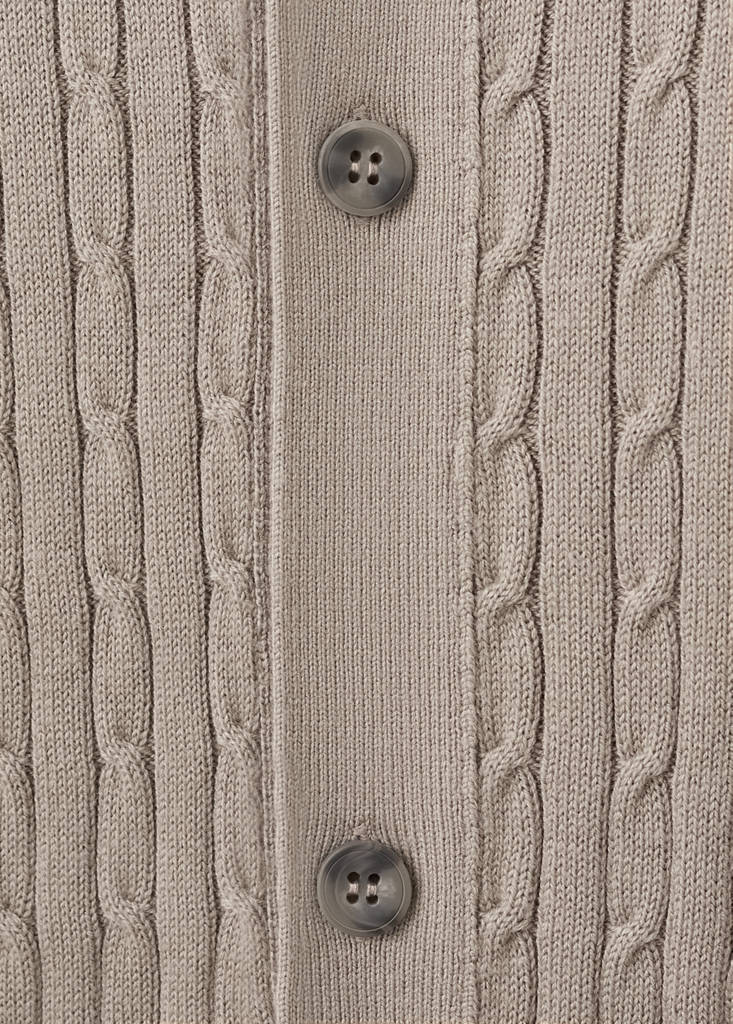 Knitted braided cardigan — Mink Grey
