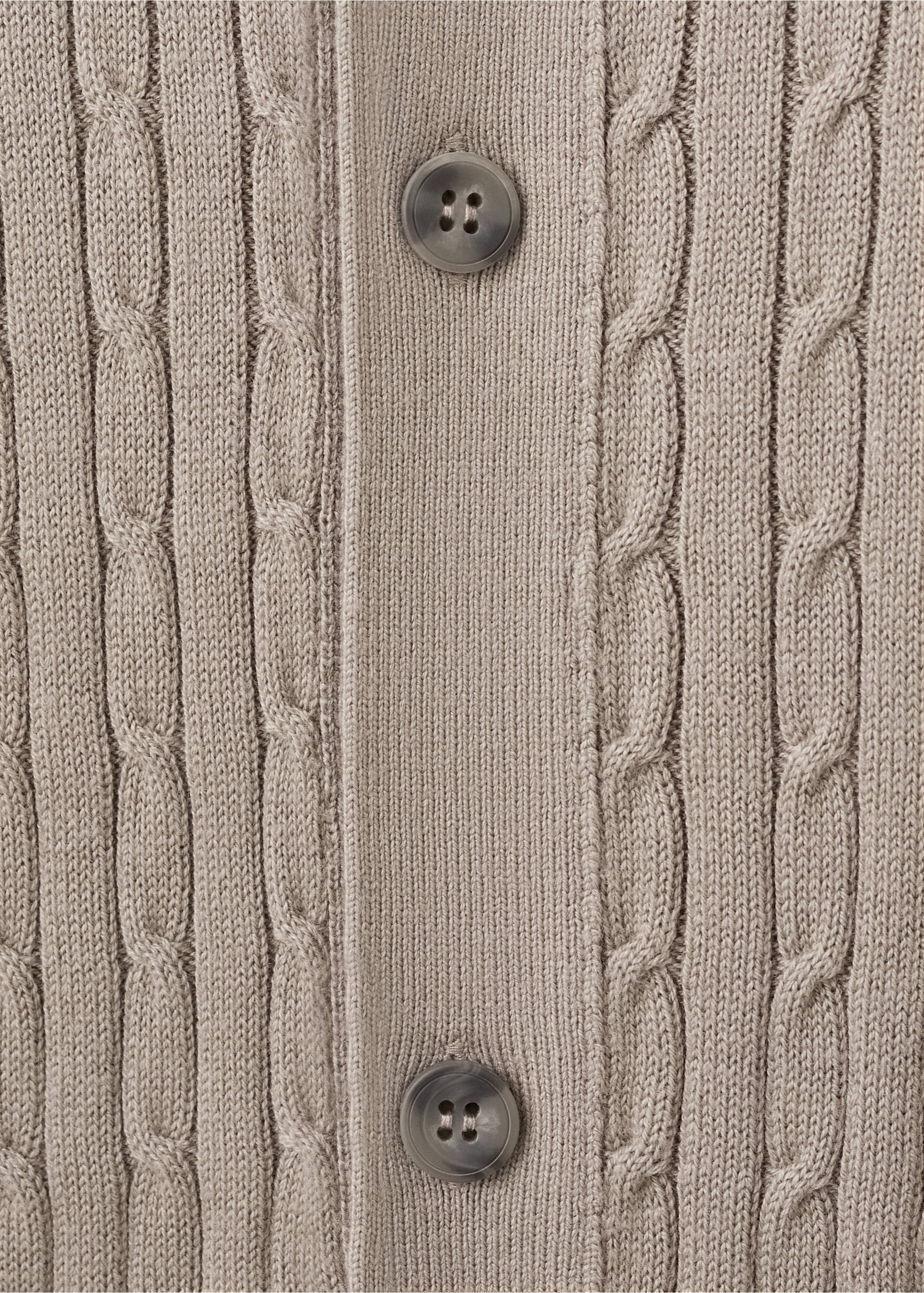 Cotton and lyocell blend shirt with cable knit detailing - Details of the article 8, Mink Grey. Ref: 37075981-00.