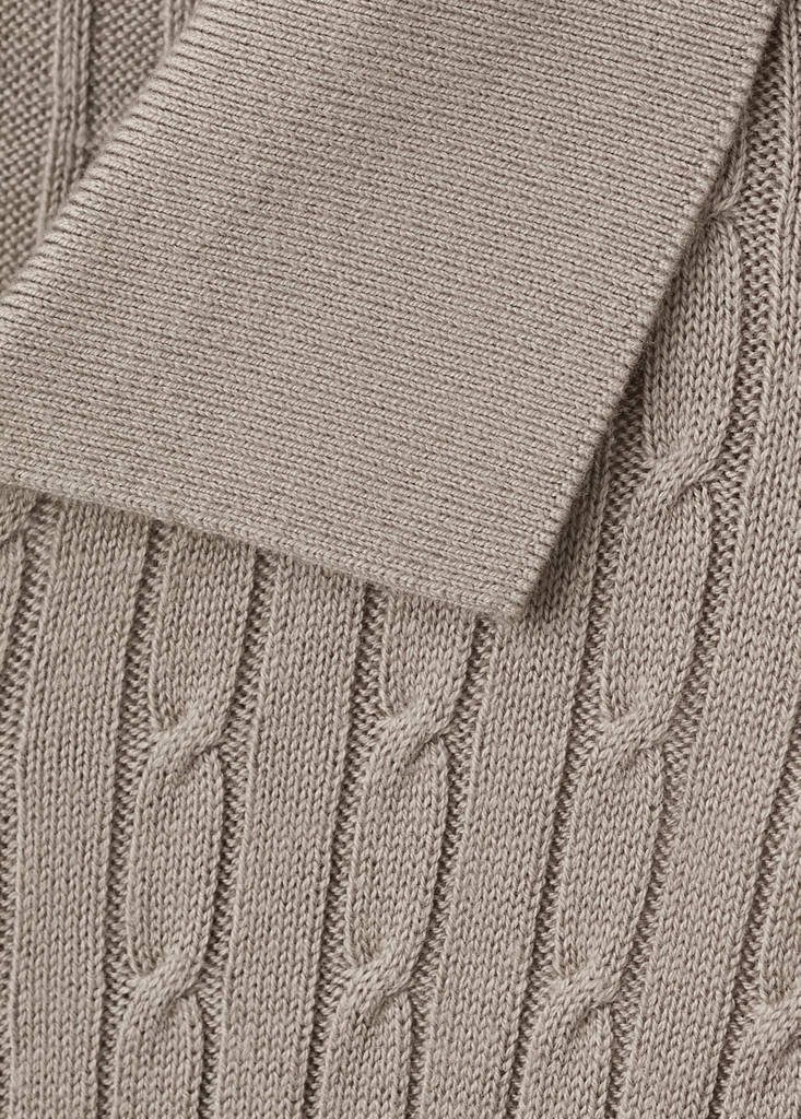 Knitted braided cardigan — Mink Grey