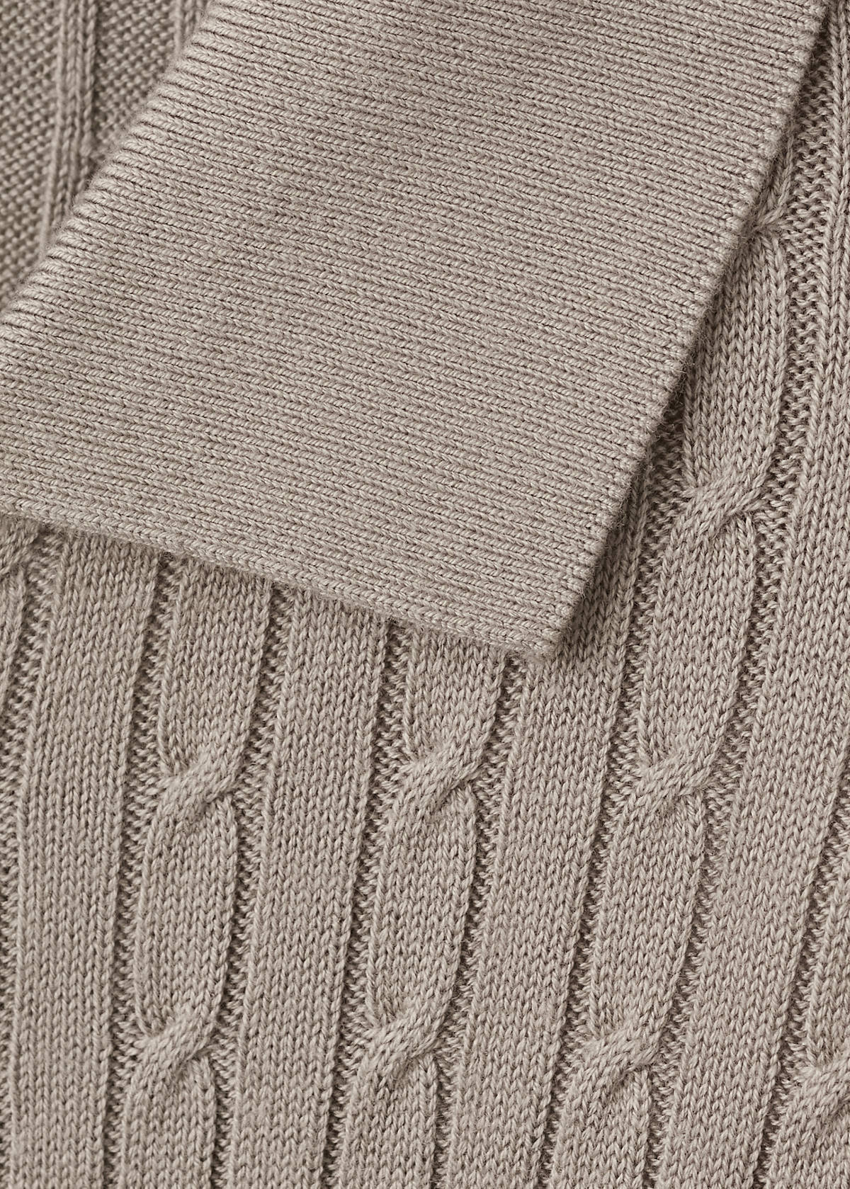 Knitted braided cardigan — Mink Grey