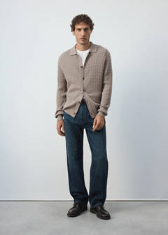 Knitted braided cardigan — Mink Grey 10