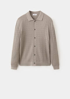 Knitted braided cardigan — Mink Grey 6