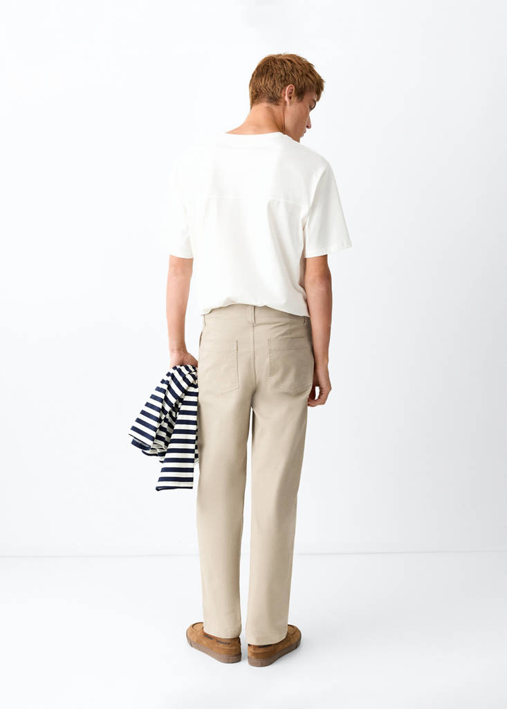Pockets straight trousers — Beige