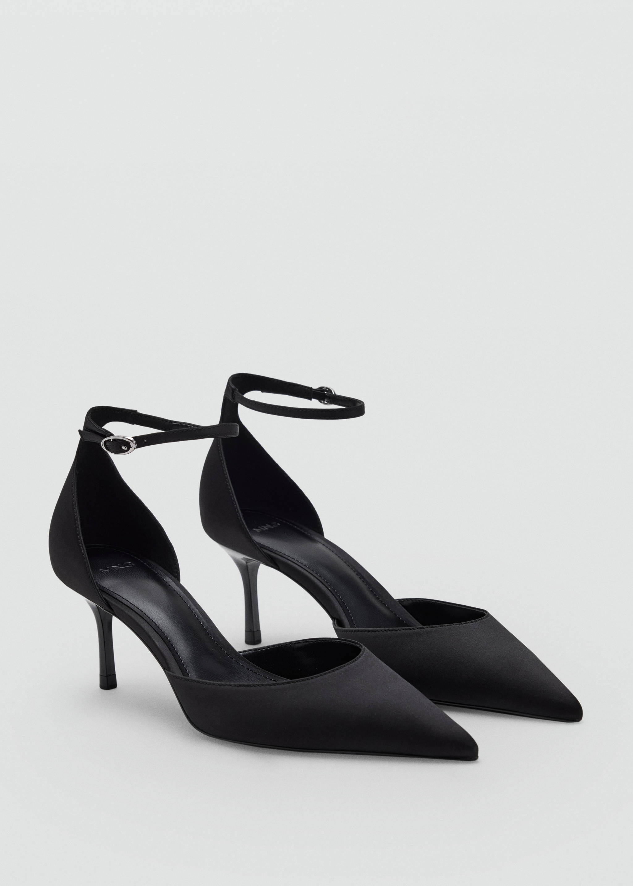 Satin court shoes with ankle straps - Medium plane