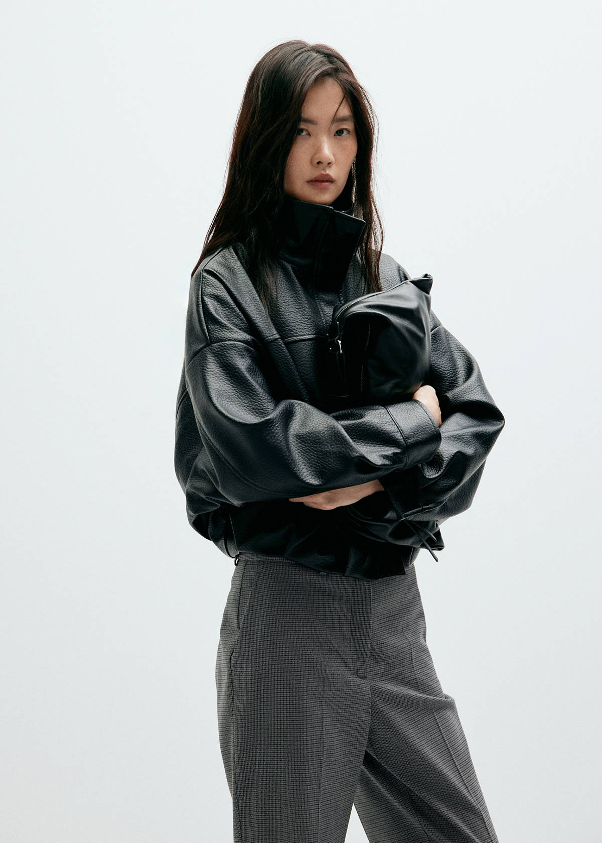 Printed straight trousers — Blue