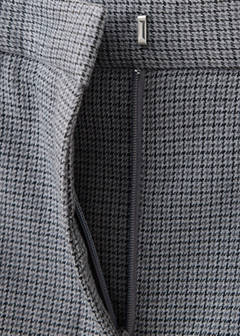 Printed straight trousers — Blue 10