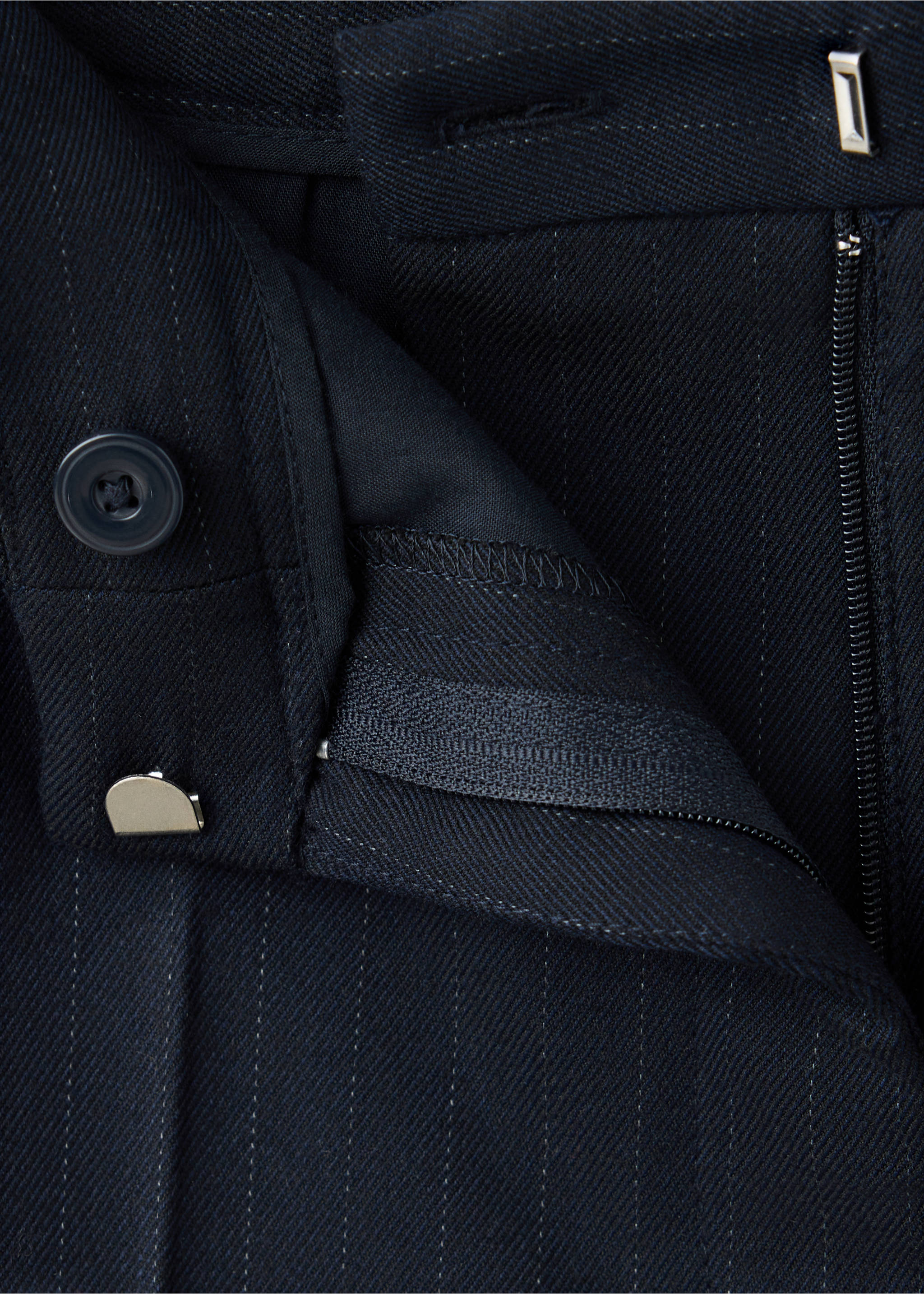 Pantalon droit fines rayures - Détail de l'article 0, Bleu marine. Ref: 37075985-00.