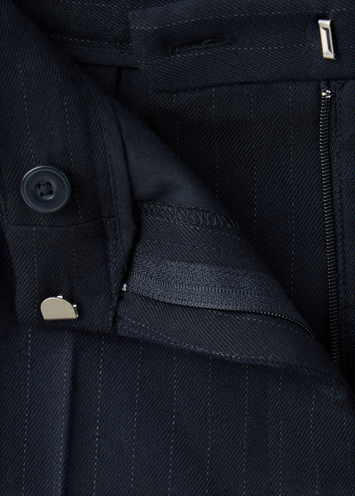 Printed straight trousers — Navy