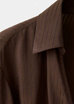 Striped wrap shirt — Brown 6