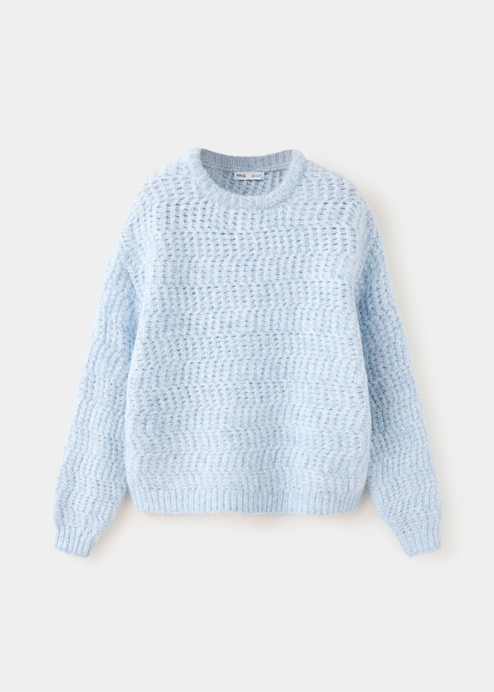Pull-over maille tressée - Article sans modèle, Bleu ciel. Ref: 37075987-00.