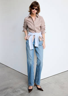 Fitted cotton shirt — Brown 2