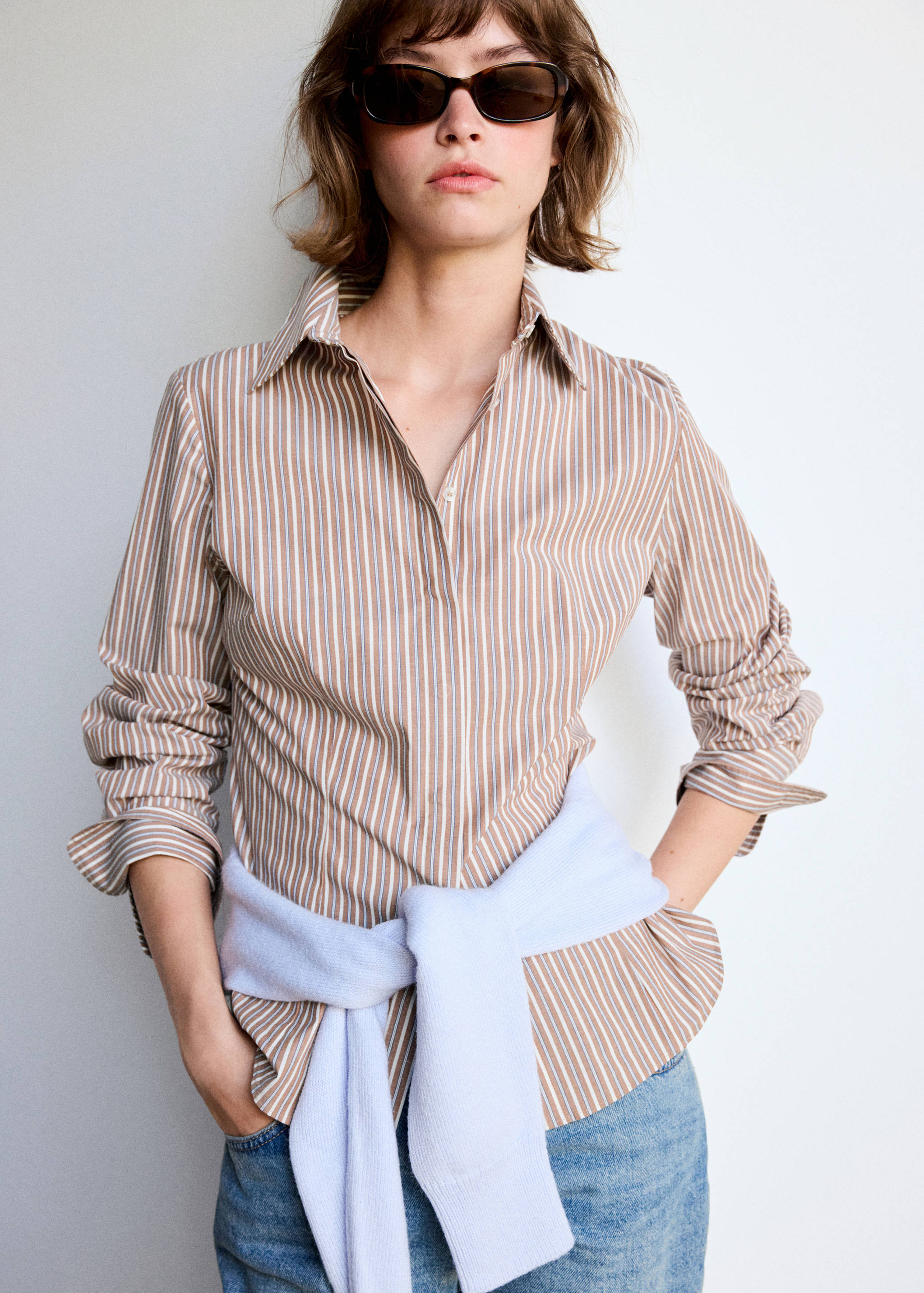 Fitted cotton shirt - Medium plane