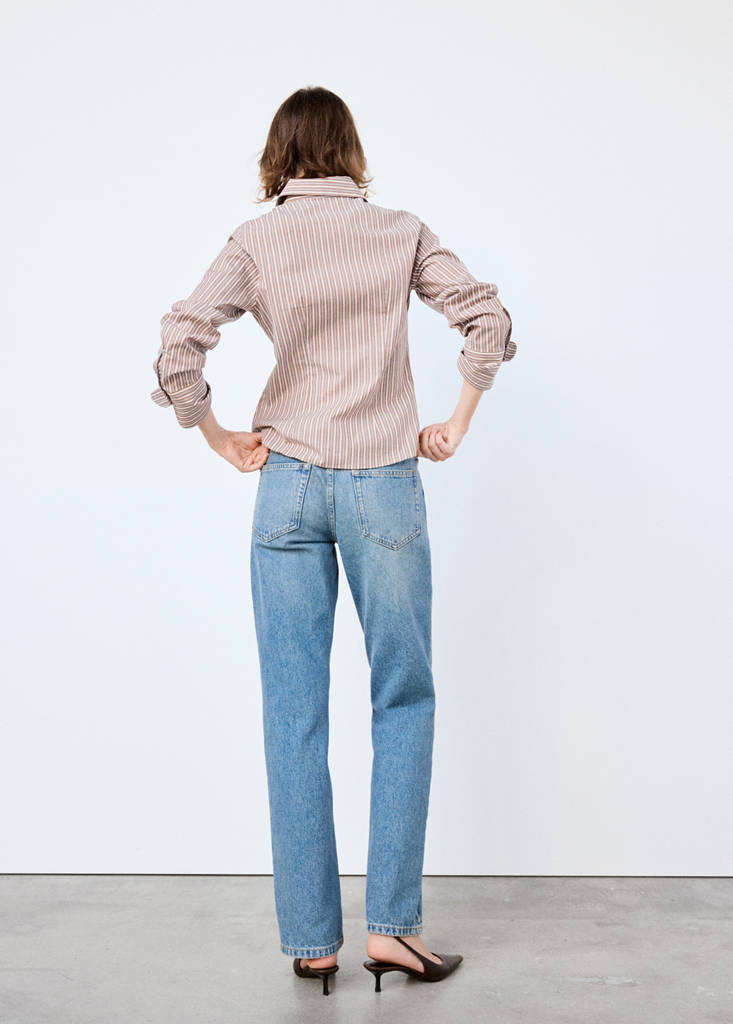 Fitted cotton shirt — Brown