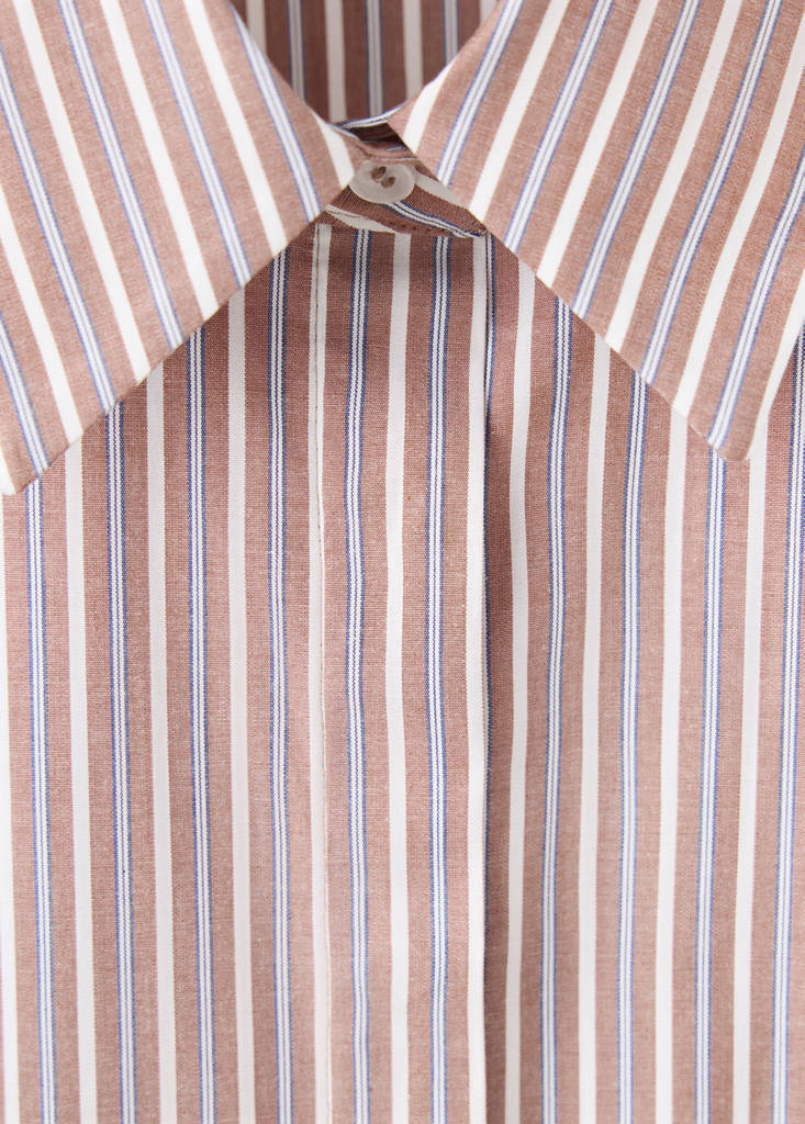 Fitted cotton shirt — Brown