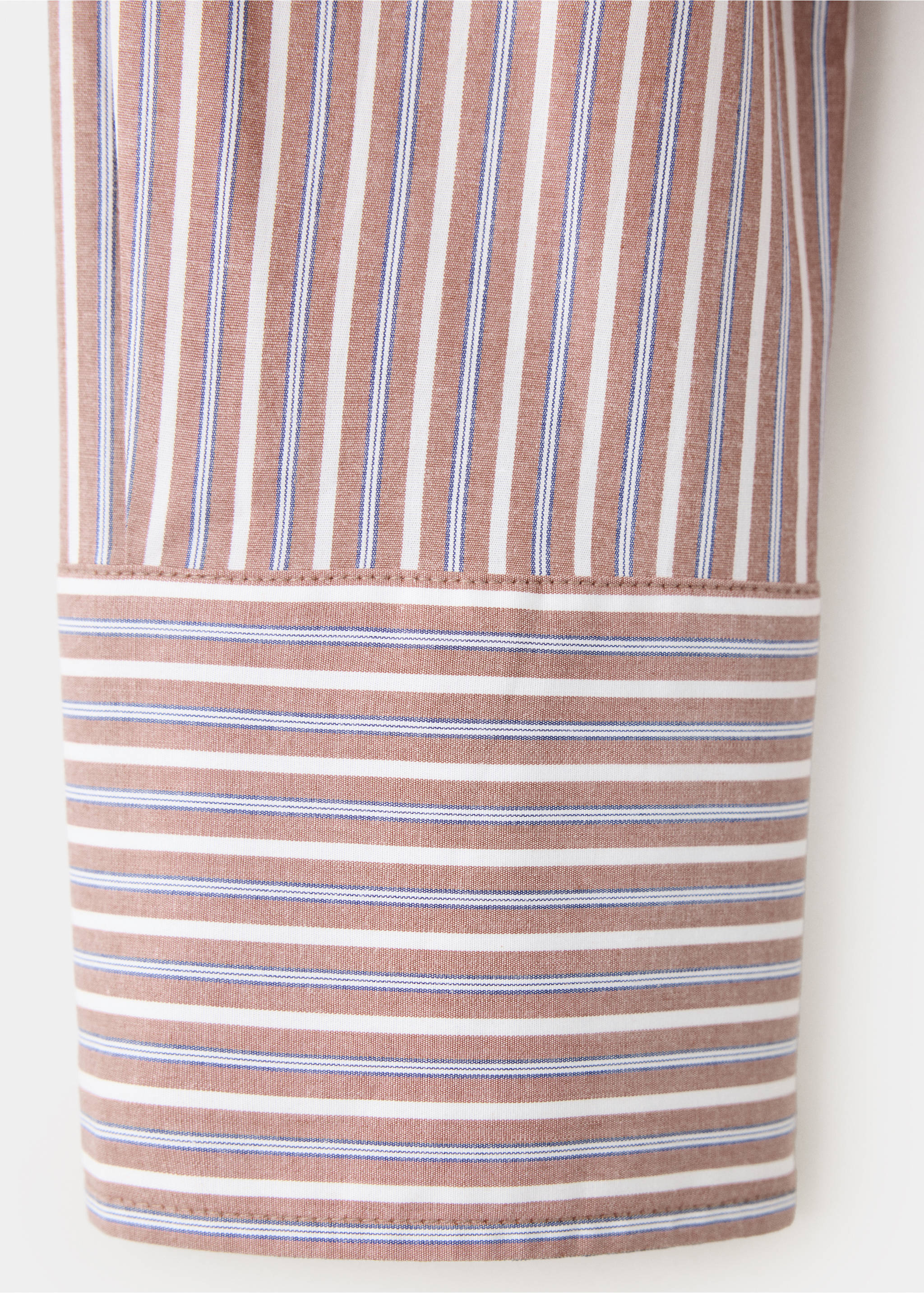 Fitted cotton shirt - Details of the article 0, Brown. Ref: 37075988-00.