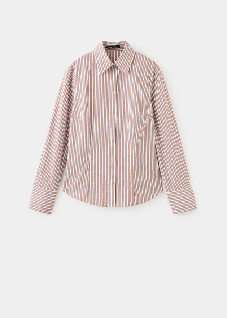 Fitted cotton shirt — Brown