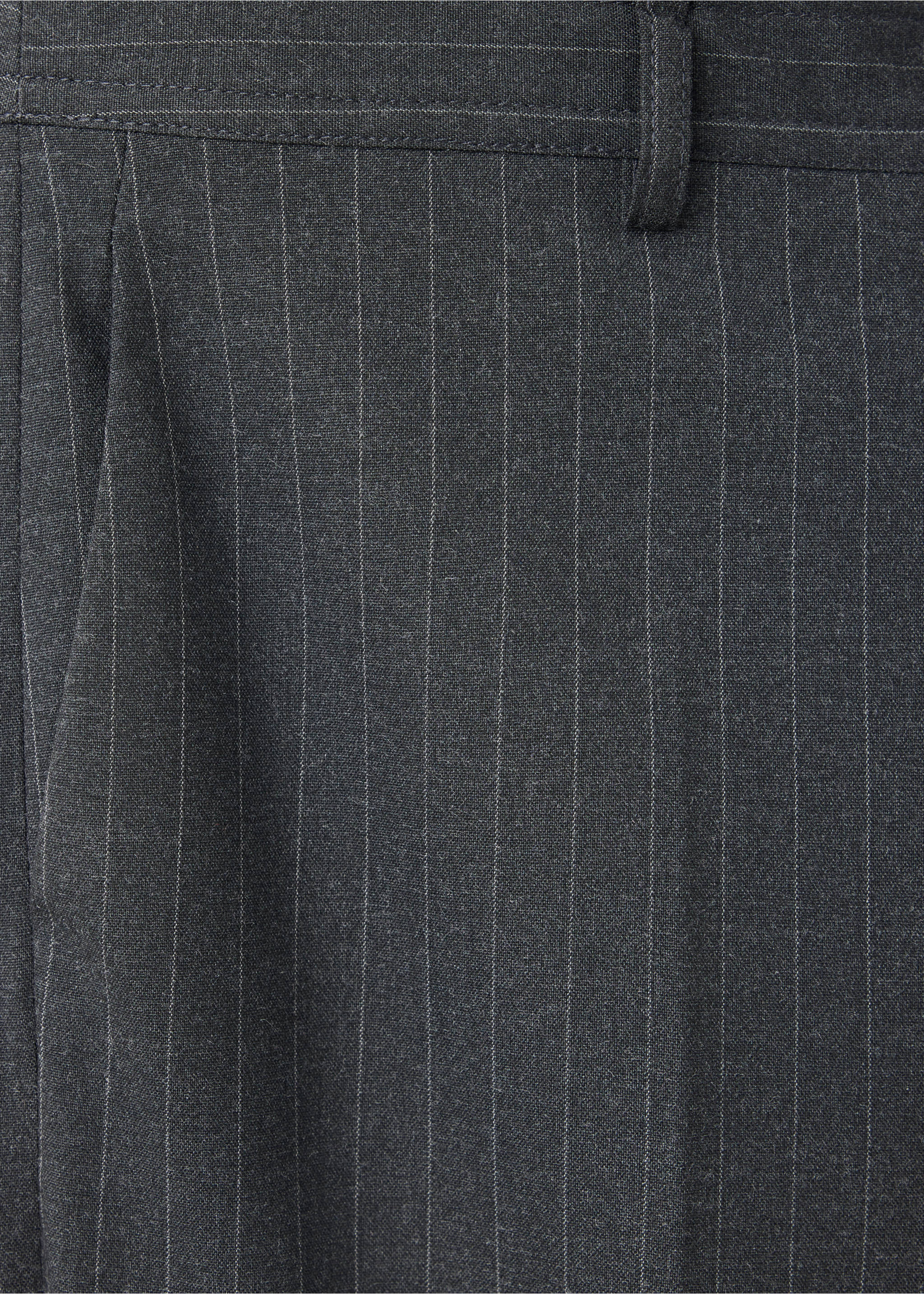 Pinstripe flared trousers - Details of the article 8, Grey. Ref: 37075989-00.