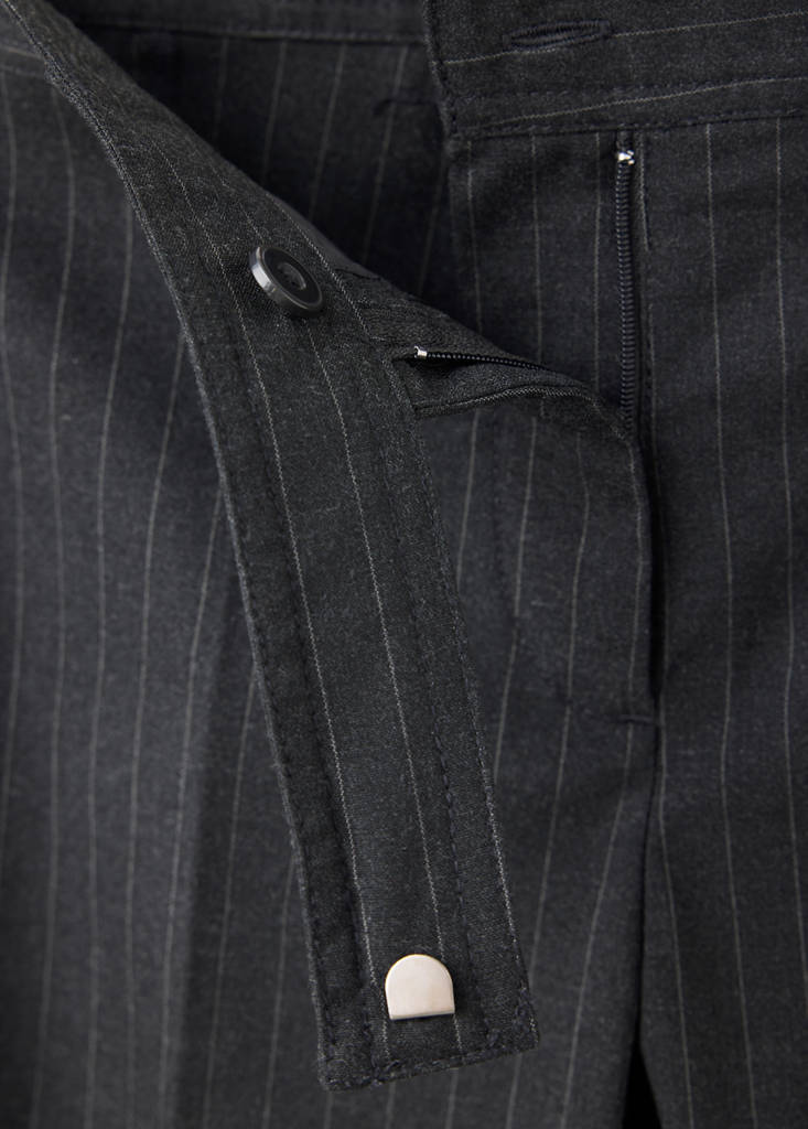 Pinstripe flared trousers — Grey