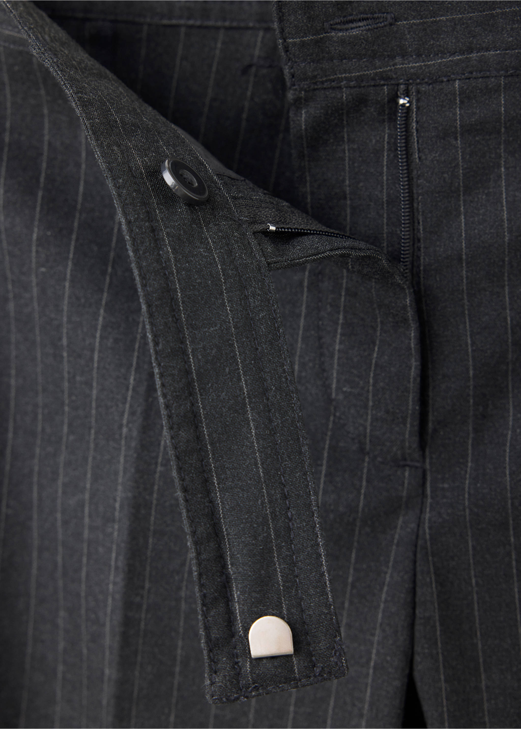 Pinstripe flared trousers - Details of the article 0, Grey. Ref: 37075989-00.