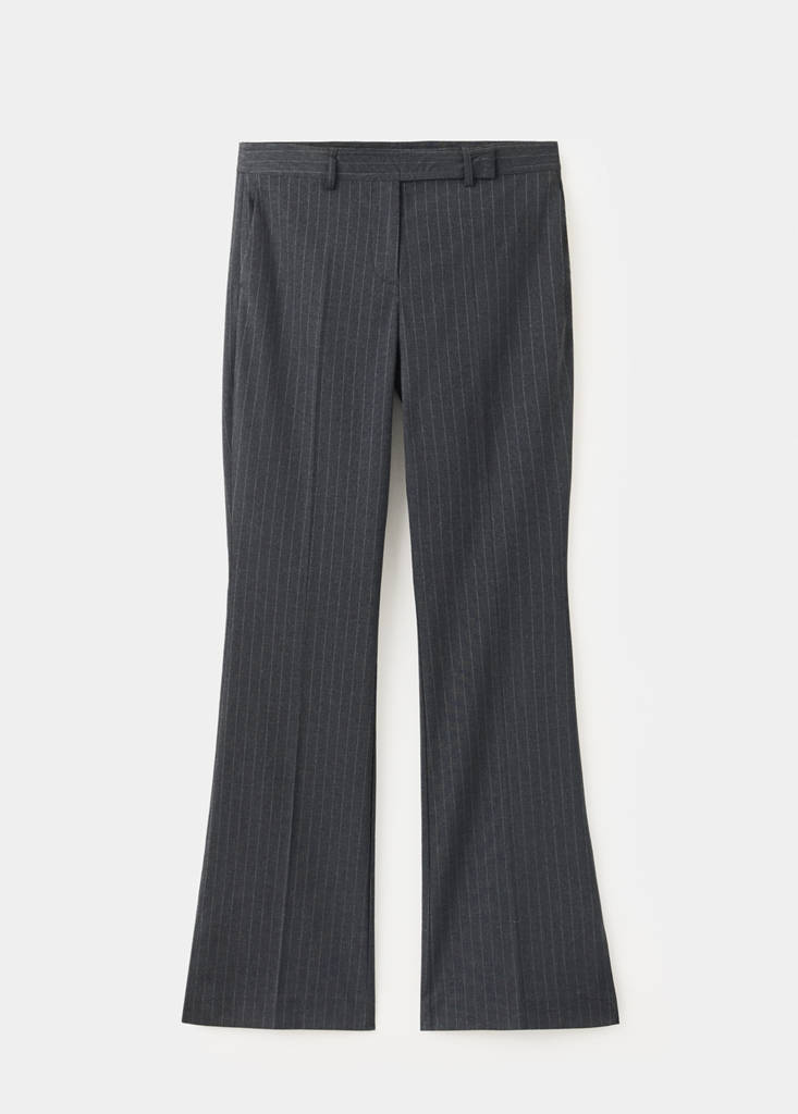 Pinstripe flared trousers — Grey