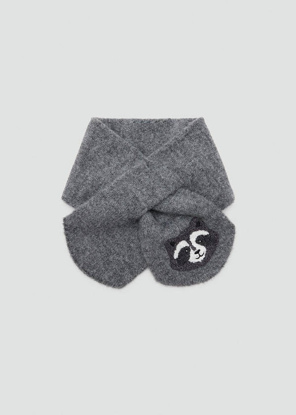 Cross-over raccoon scarf — Grey