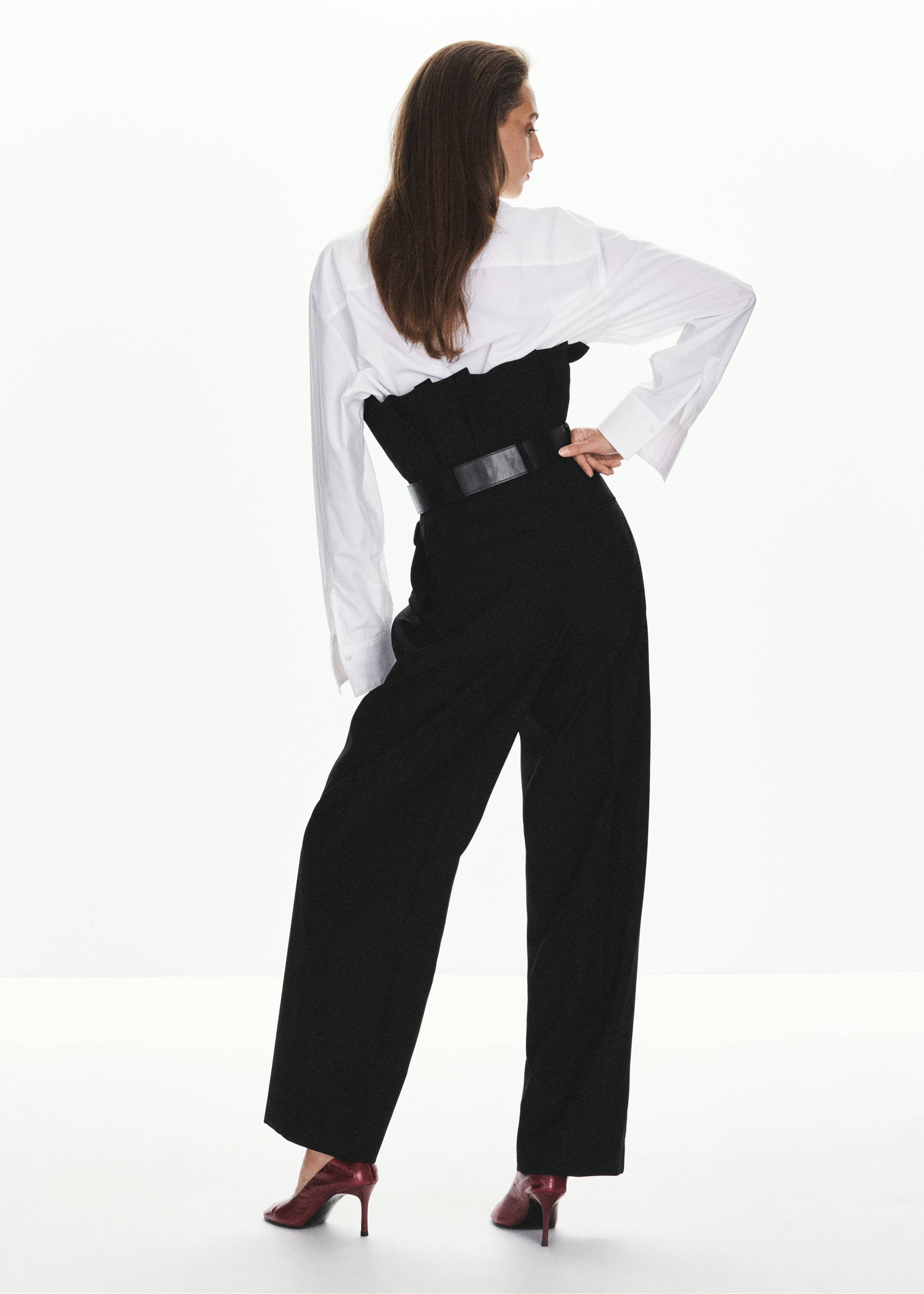Bandeau jumpsuit with belt - Reverse of the article, Black. Ref: 37075993-00.