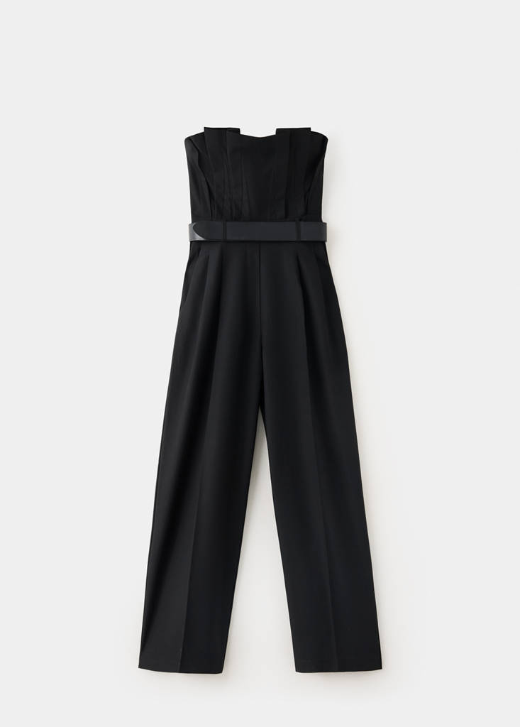 Bandeau jumpsuit with belt - thumbnail 4