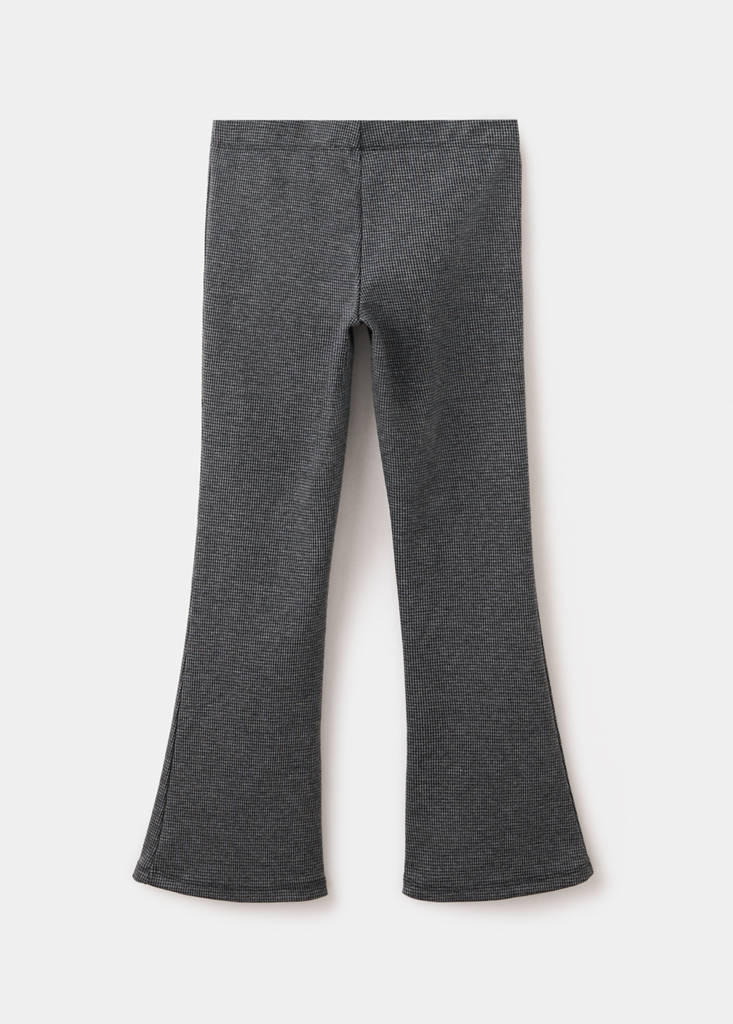 Flare Houndstooth Leggings — Charcoal
