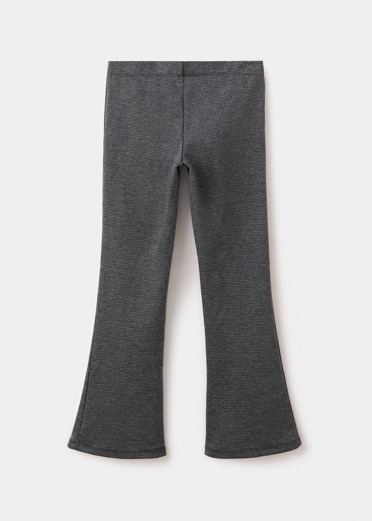 Flare Houndstooth Leggings — Charcoal