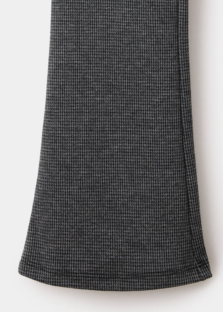 Flare Houndstooth Leggings — Charcoal