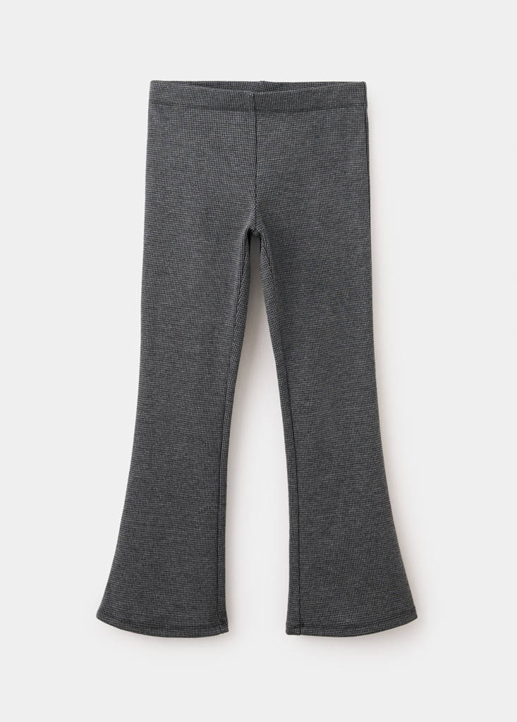 Flare Houndstooth Leggings — Charcoal