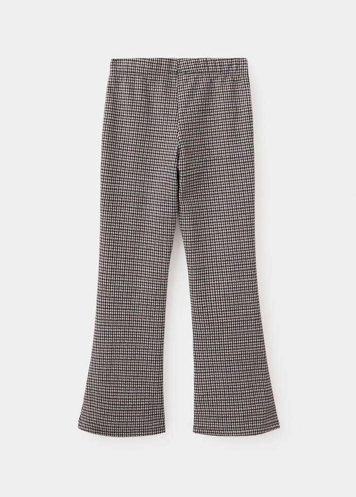 Flare Houndstooth Leggings — Mink Grey