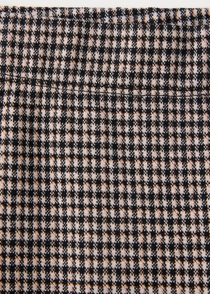 Flare Houndstooth Leggings — Mink Grey