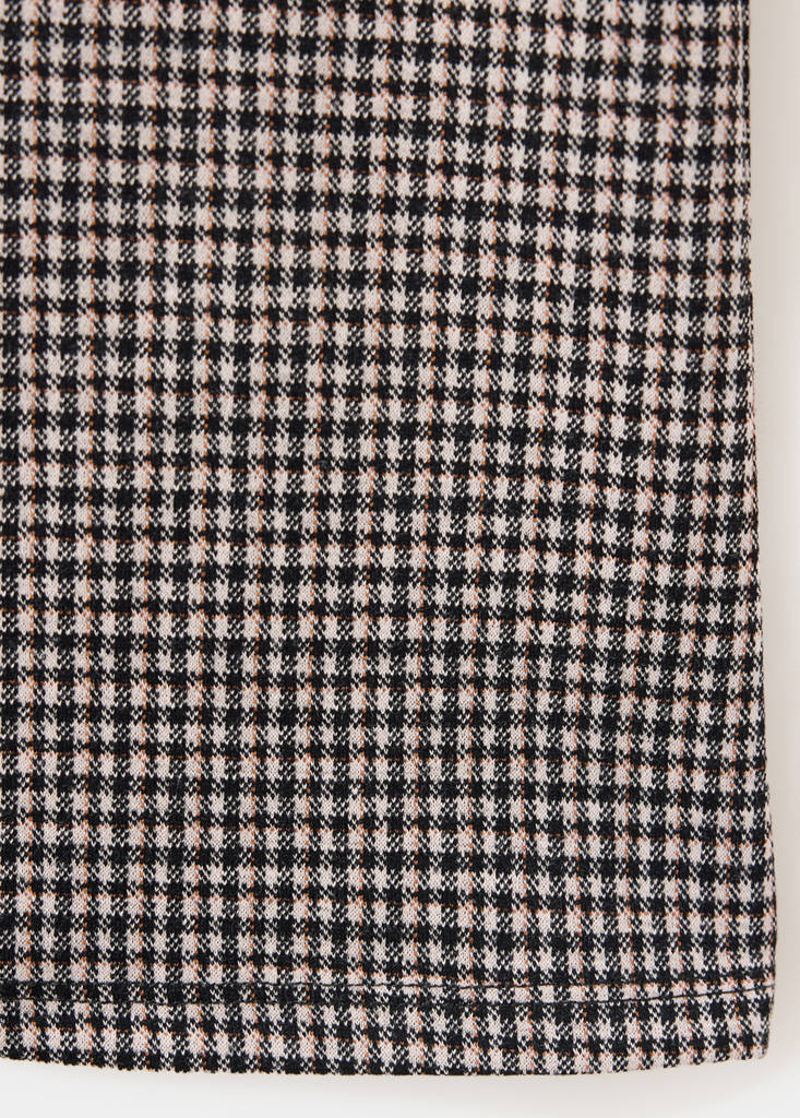 Flare Houndstooth Leggings — Mink Grey