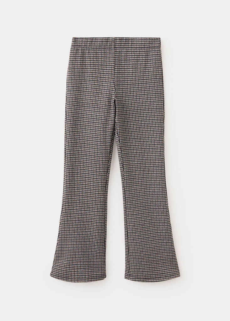 Flare Houndstooth Leggings — Mink Grey