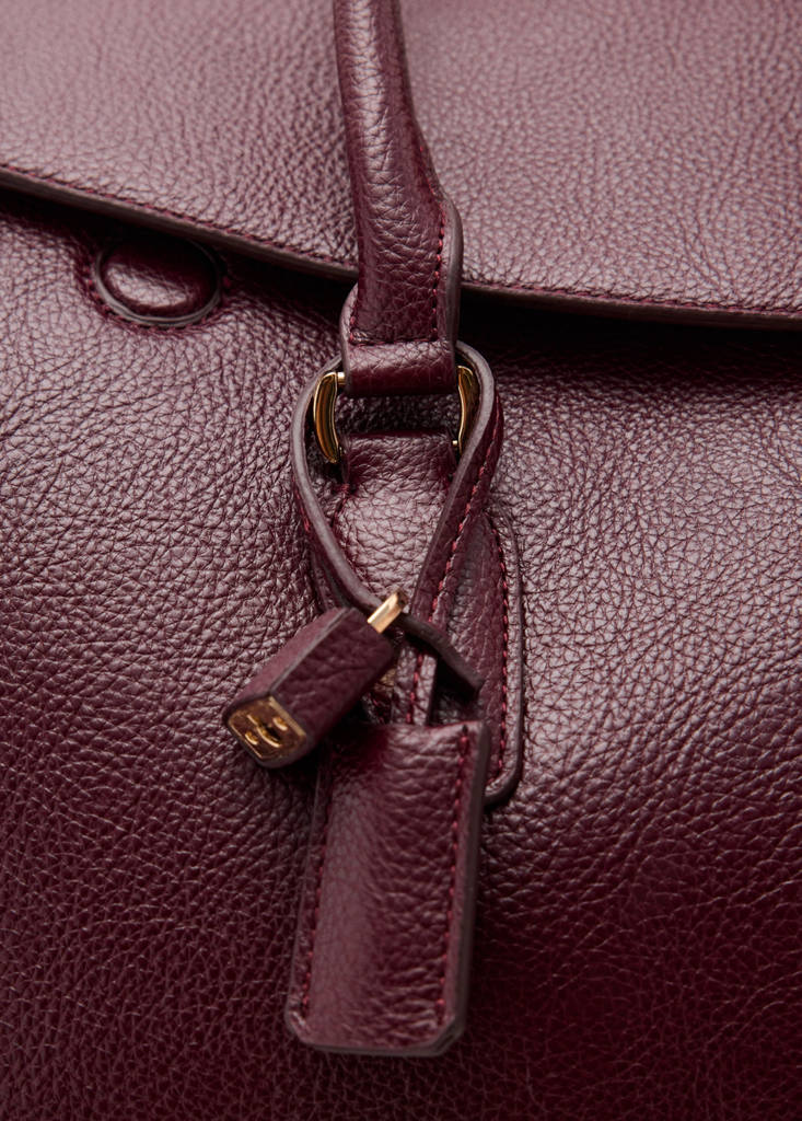 Leather-effect city bag with charm detail - thumbnail 3