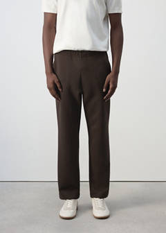 Cotton joggers with elastic waist — Brown 1