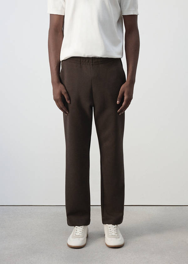 Cotton joggers with elastic waist — Brown