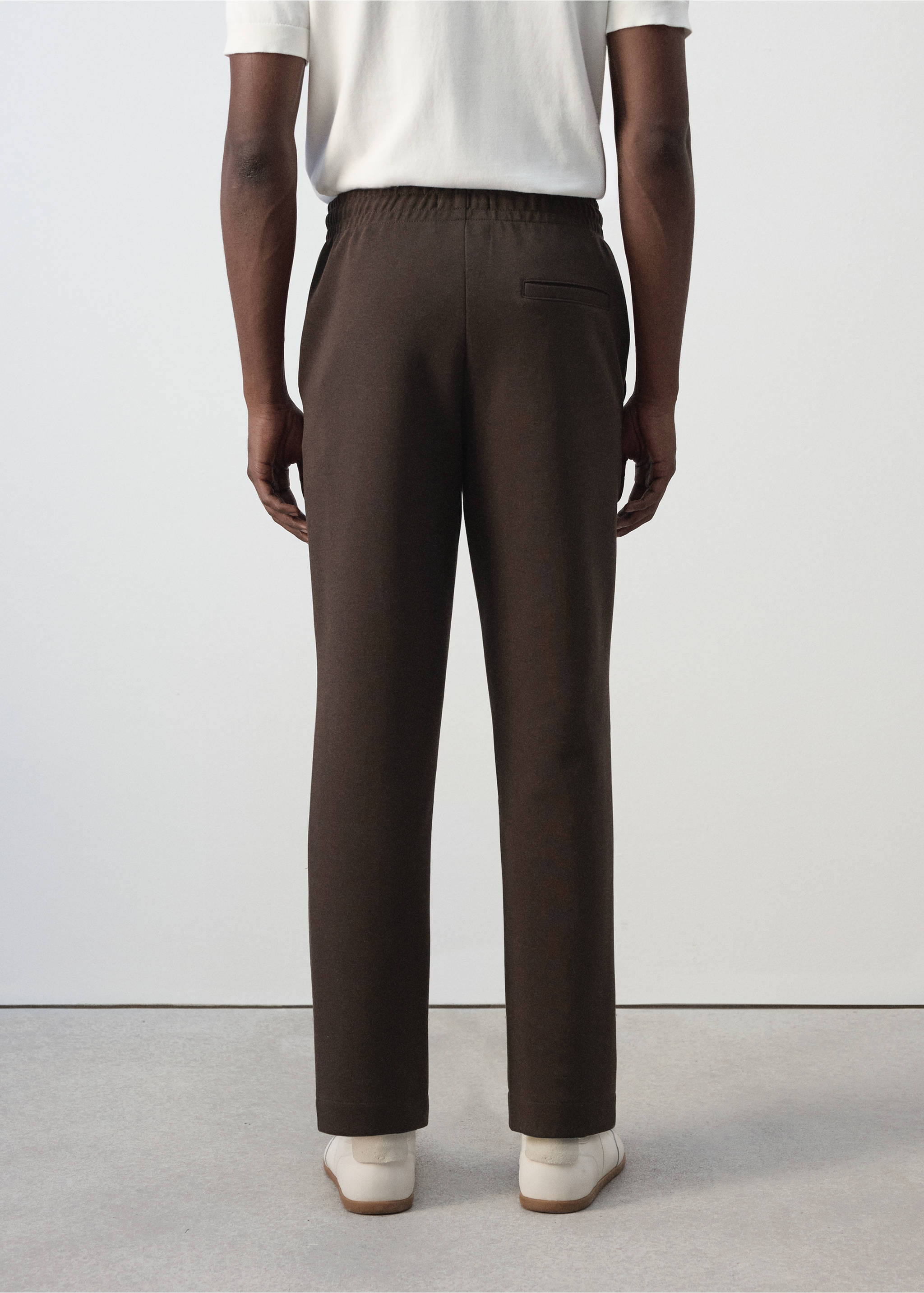 Cotton joggers with elastic waist - Reverse of the article, Brown. Ref: 37075998-00.