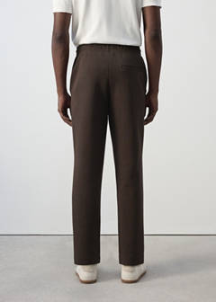 Cotton joggers with elastic waist — Brown 3