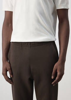 Cotton joggers with elastic waist — Brown 4