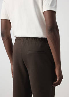 Cotton joggers with elastic waist — Brown 6