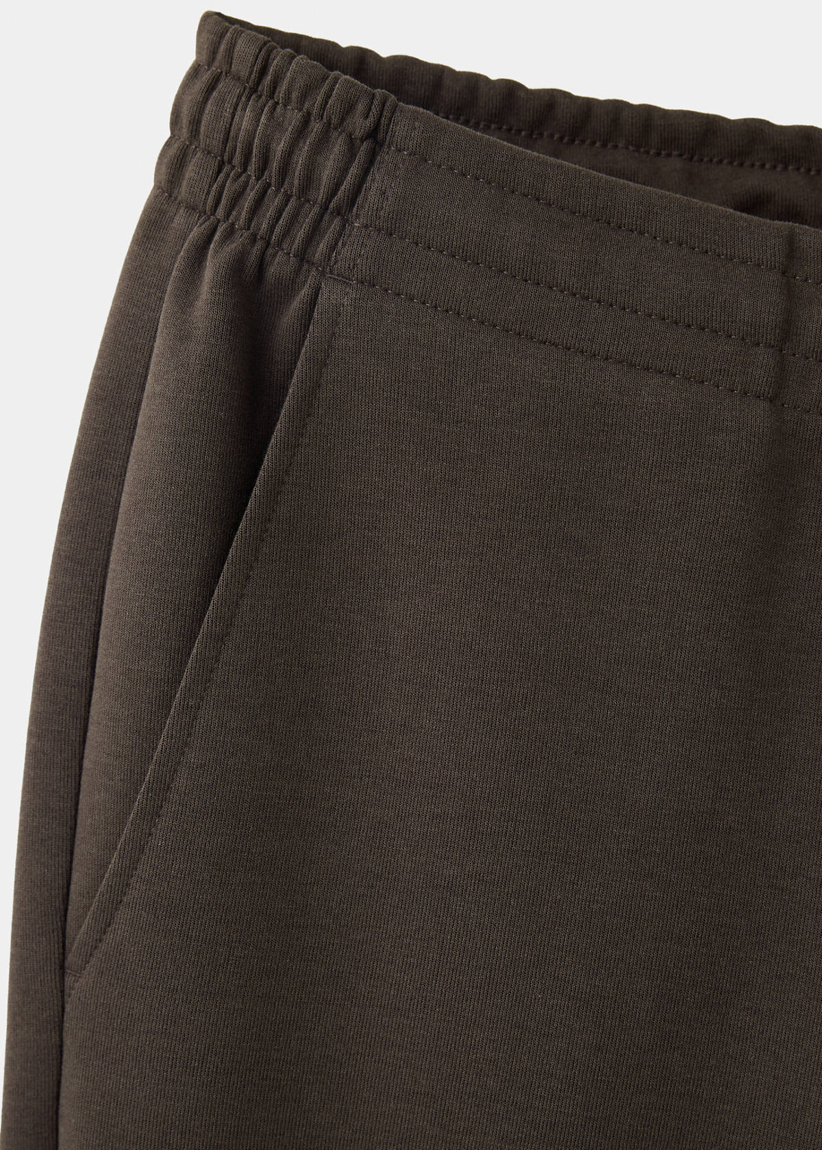 Cotton joggers with elastic waist — Brown