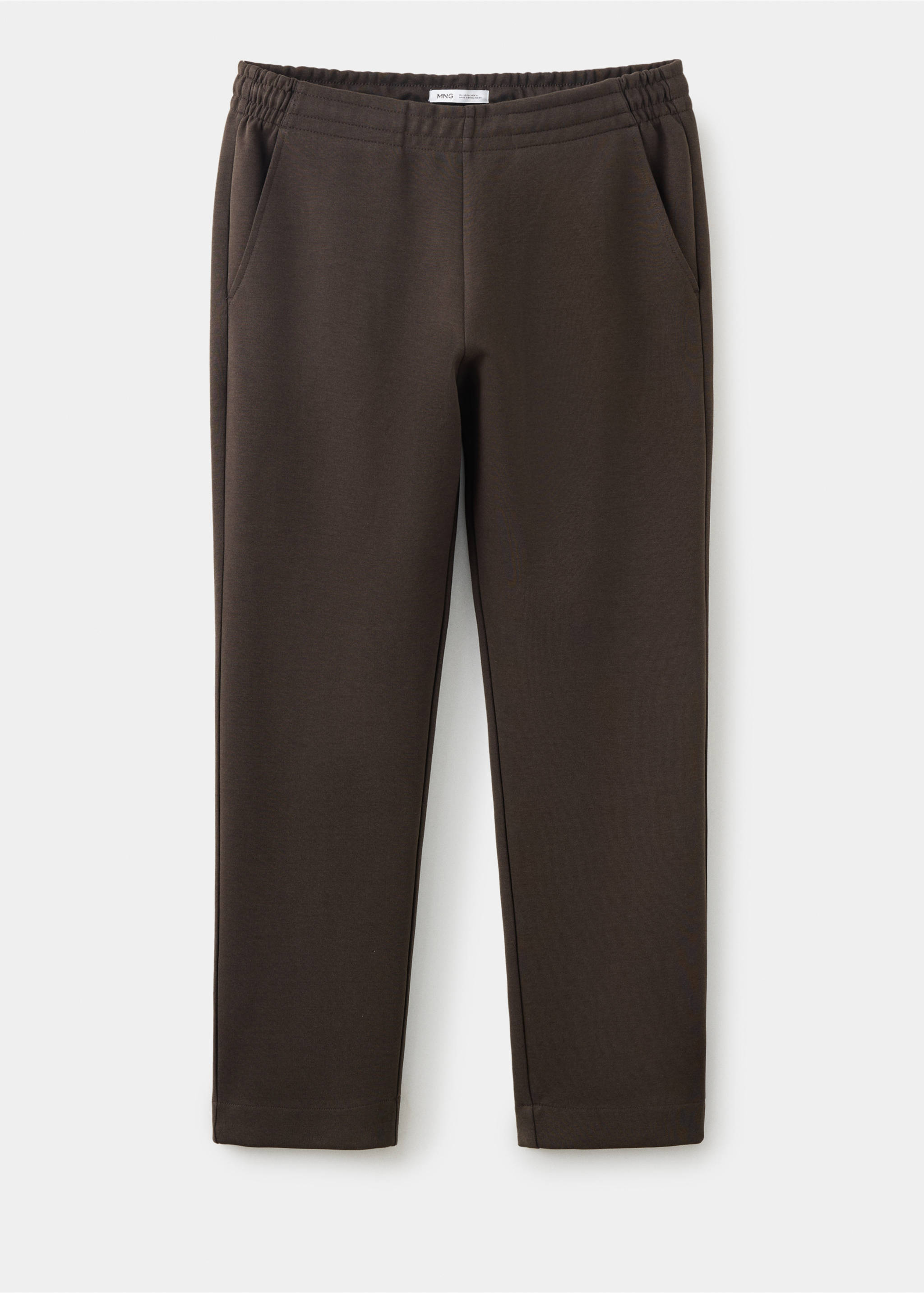 Cotton joggers with elastic waist - Article without model, Brown. Ref: 37075998-00.