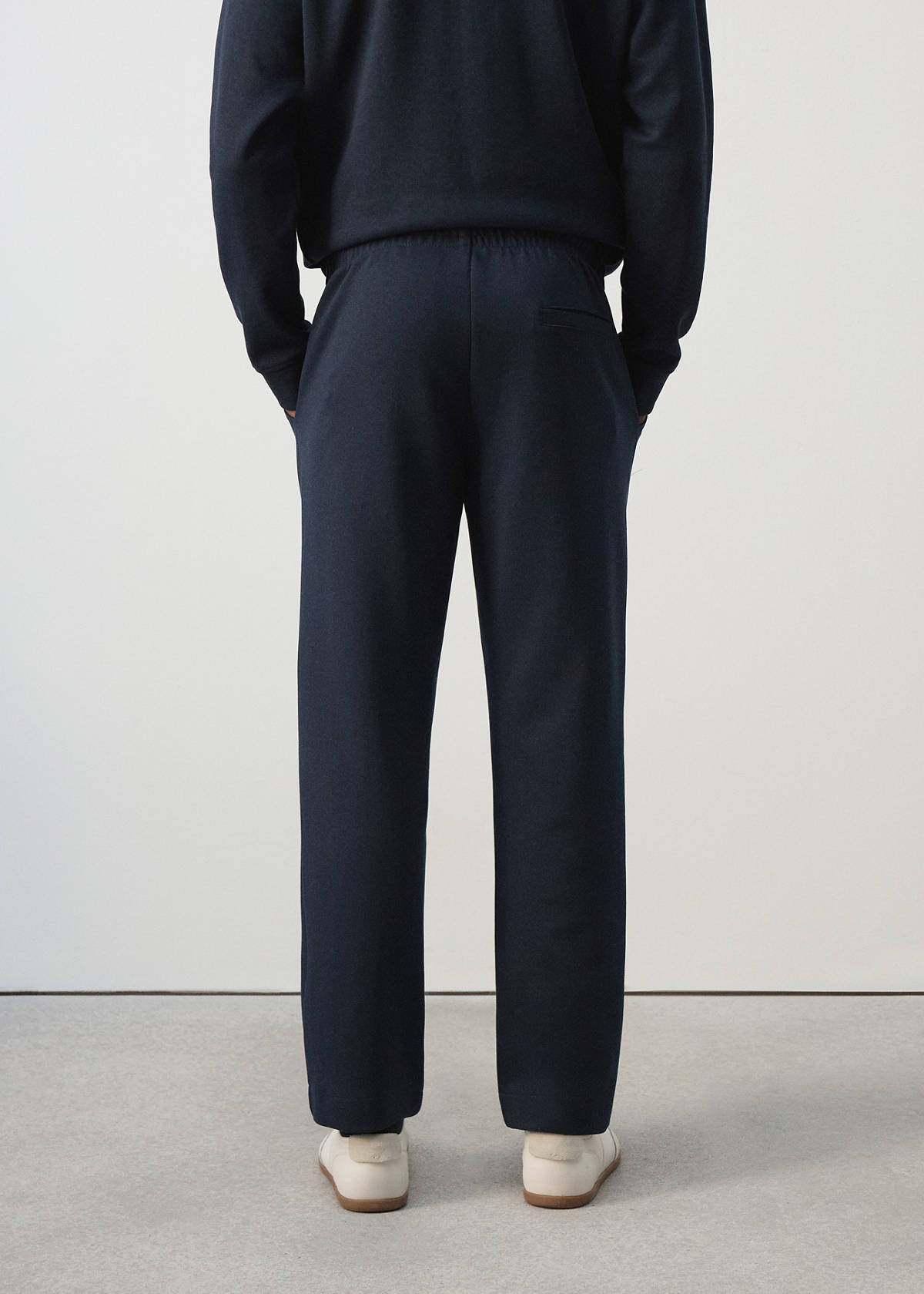 Cotton joggers with elastic waist — Night Blue