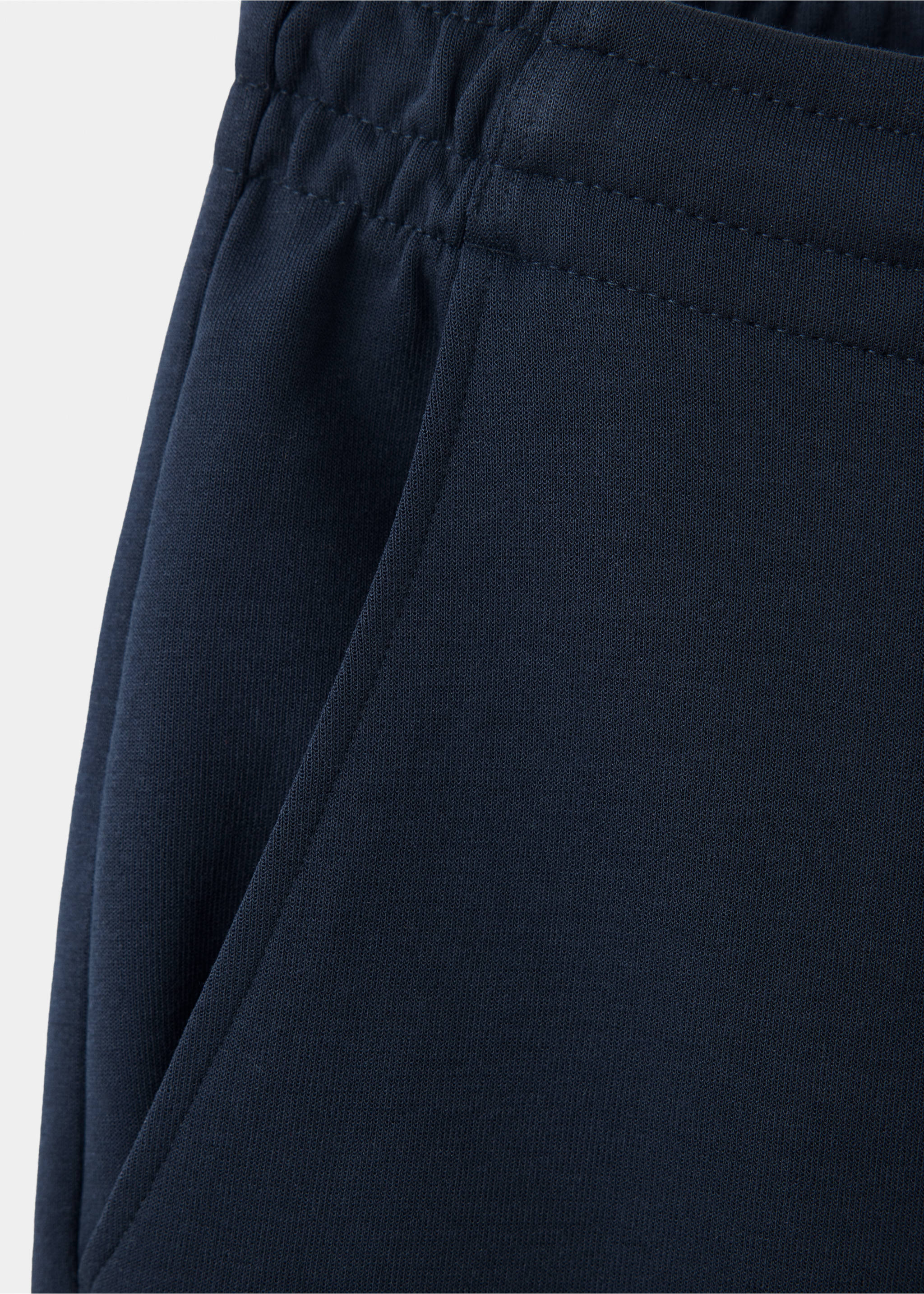 Cotton joggers with elastic waist - Details of the article 0, Night Blue. Ref: 37075998-00.