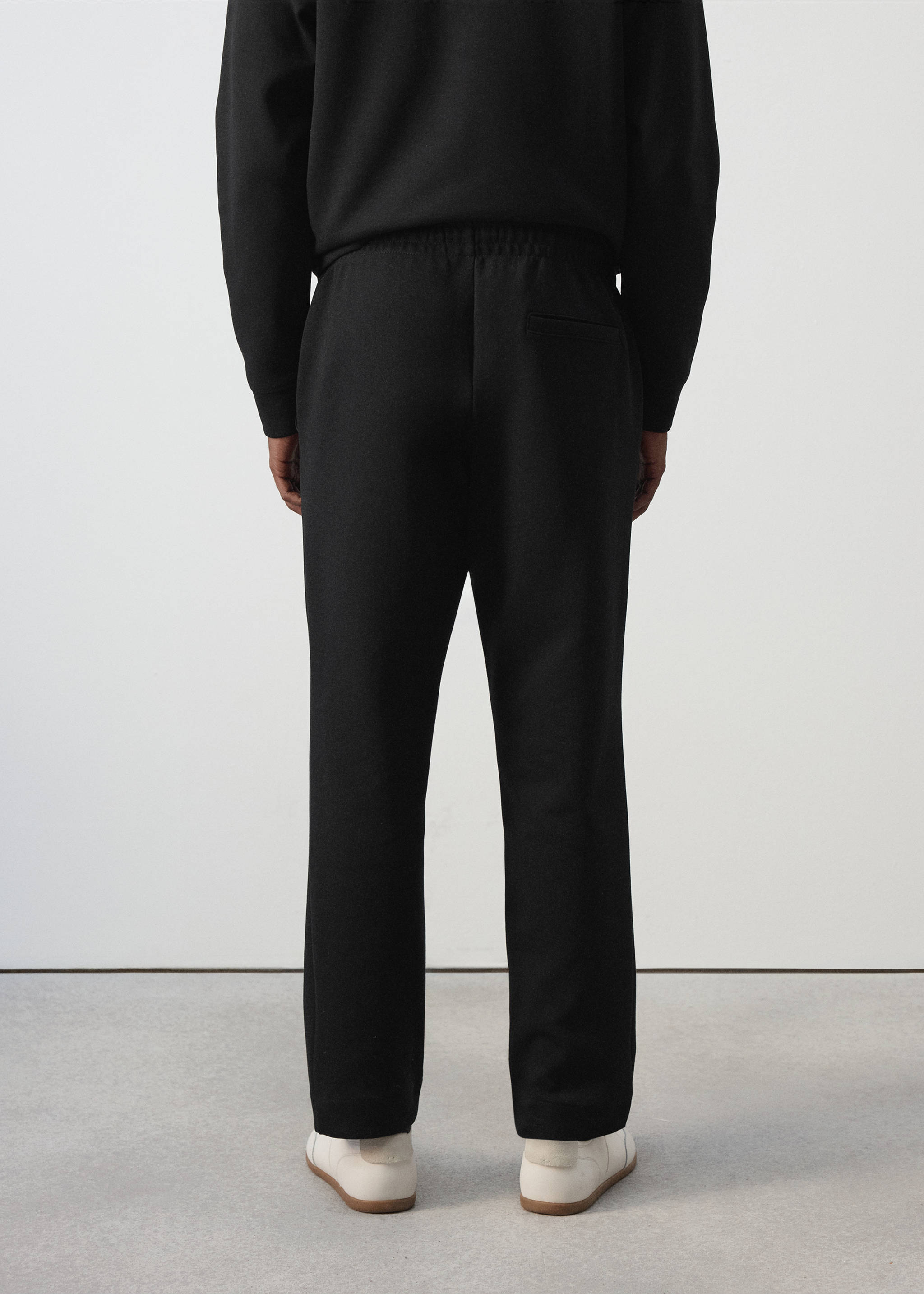 Cotton joggers with elastic waist - Reverse of the article, Black. Ref: 37075998-00.
