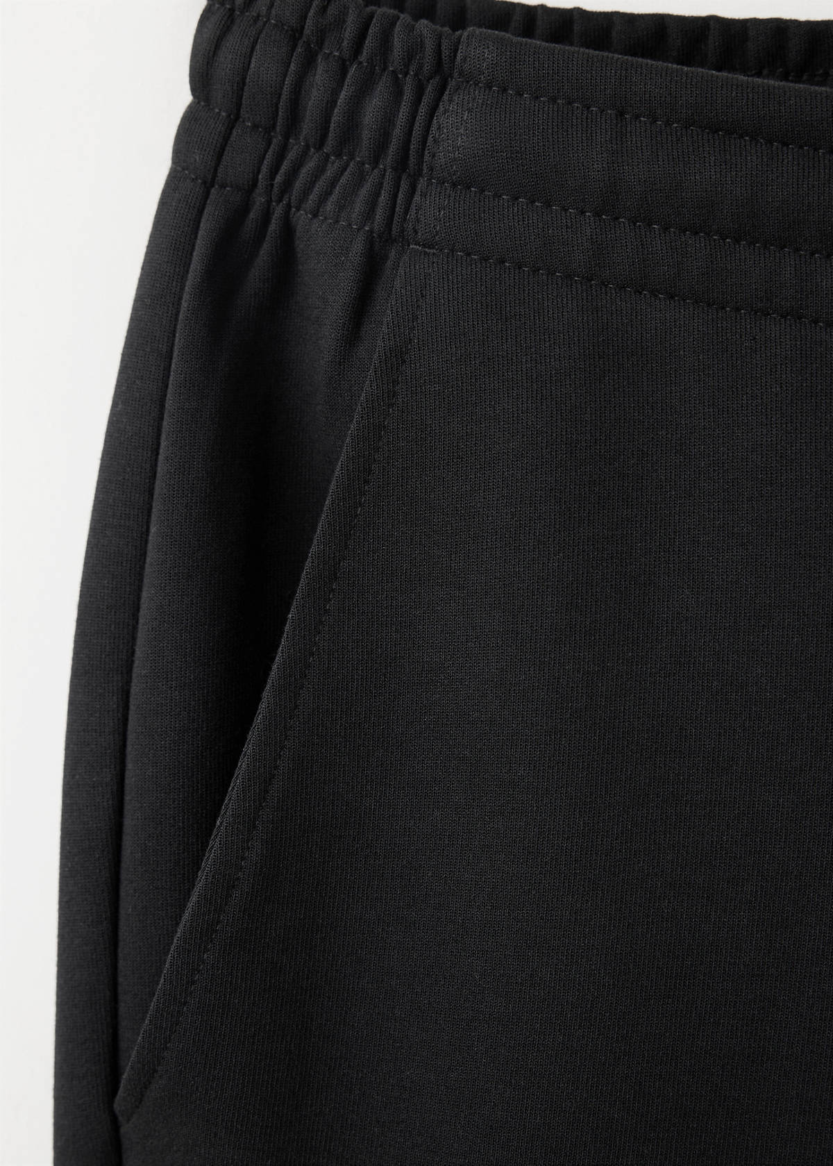 Cotton joggers with elastic waist — Black
